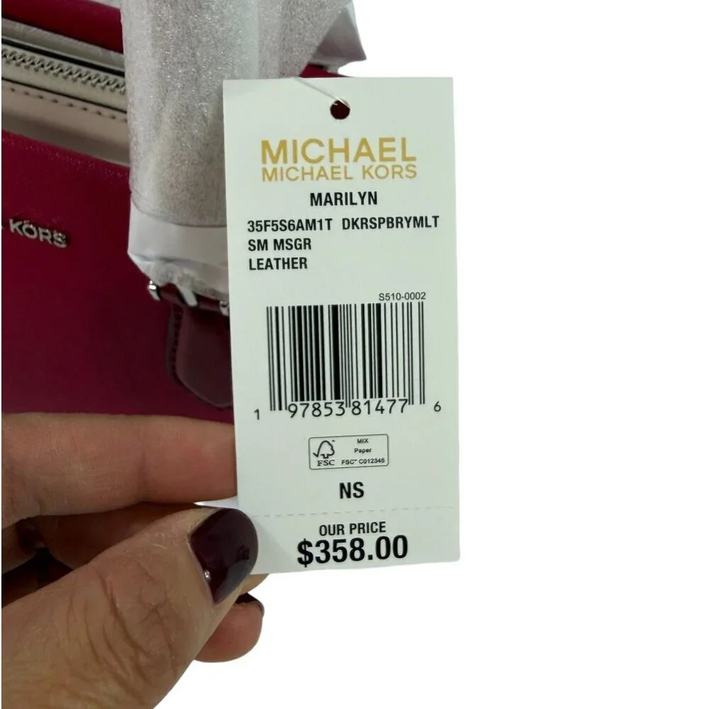 MICHAEL KORS Marilyn Small Color-Block Saffiano Leather Messenger Bag – NWT